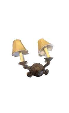 Vintage Murray Feiss 2-Light Empire Style Bronze Wall Sconce with Shades, 2002